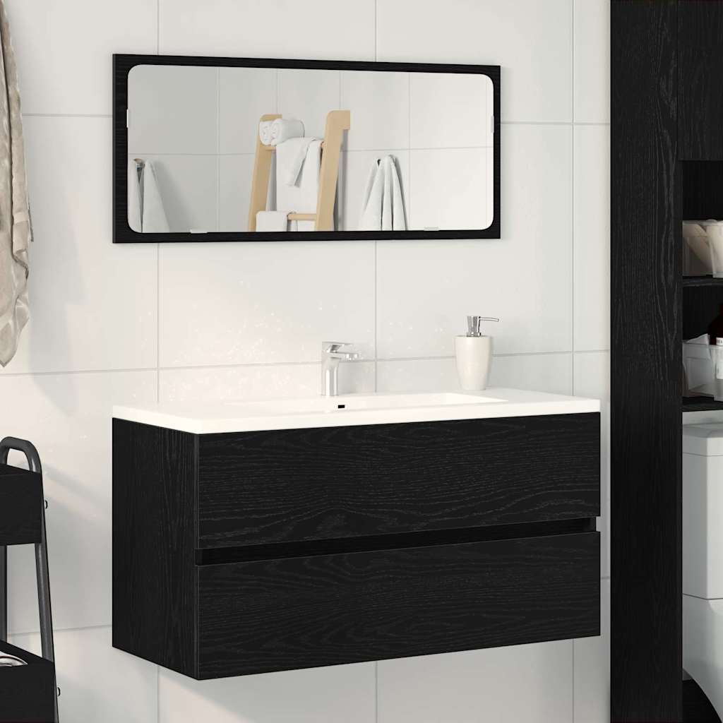 underskab 90x38,5x45 cm konstrueret træ sort egetræ