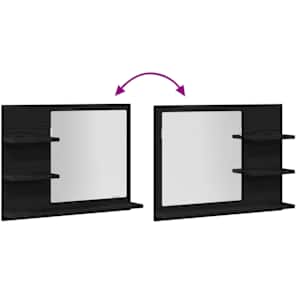 Koupelnové zrcadlo Černý dub 60x10,5x45 cm Dřevěná konstrukce - obrázek 8