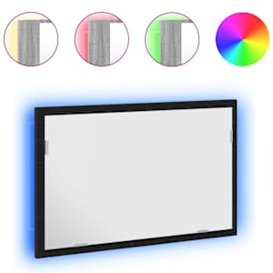 Koupelnové zrcadlo s LED světly, černý dub, 60x8,5x37 cm - obrázek 2