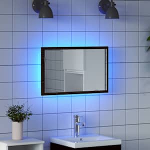 Koupelnové zrcadlo s LED světly, černý dub, 60x8,5x37 cm - obrázek 1