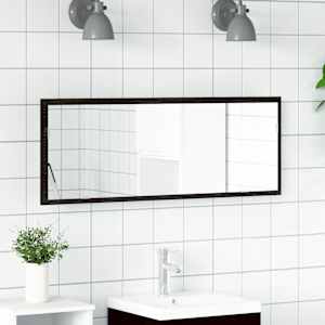 LED koupelnové zrcadlo Černý dub 100 x 8,5 x 37 cm Sklo - obrázek 1