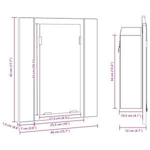 LED koupelnová zrcadlová skříňka černý dub 40 x 12 x 45 cm - obrázek 15