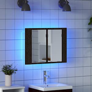 Koupelnová zrcadlová skříň s policí Černý dub 60 x 12 x 45 cm - obrázek 5