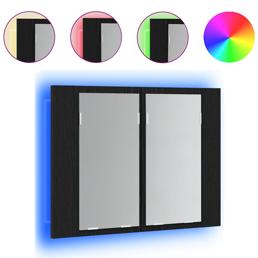 LED Bathroom Mirror Cabinet Washroom Mirror Storage Cupboard Organiser vidaXL - Picture 14 of 168