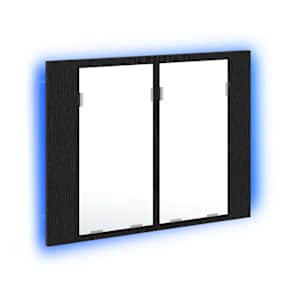 Koupelnová zrcadlová skříň s policí Černý dub 60 x 12 x 45 cm - obrázek 2