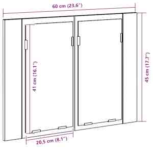 Koupelnová zrcadlová skříň s policí Černý dub 60 x 12 x 45 cm - obrázek 15