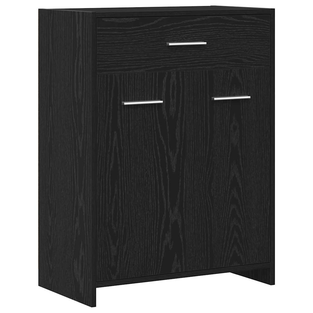 Kylpyhuonekaappi Musta Tammi 60x33x80 cm Teknisestä puusta