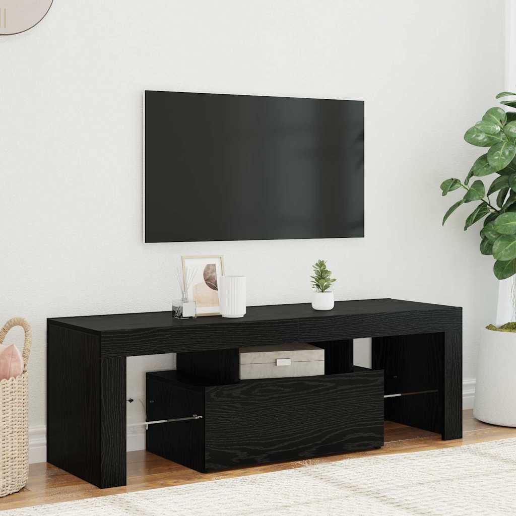 vidaXL Cabinet TV Stejar Negru 120 x 35 x 40 cm Lemn compozit