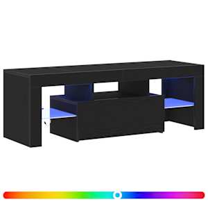 vidaXL Telerikapp 120 x 35 x 40 cm Must tamm Tehispuit