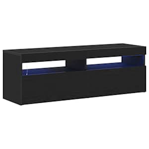vidaXL Telerikapp 120 x 35 x 40 cm Must tamm Tehispuit