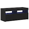 vidaXL Telerikapp 90 x 35 x 40 cm Must tamm Tehispuit