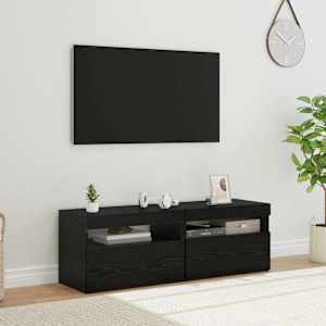 TV omarica 2 pcs Črna Orehovina 60 x 35 x 40 cm Konstruiran les