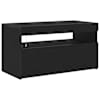vidaXL Telerikapp 75 x 35 x 40 cm Must tamm Tehispuit