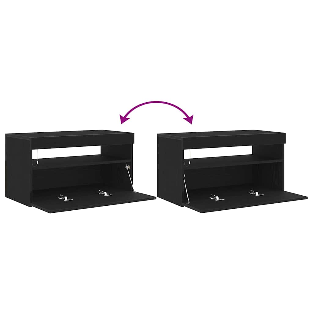 Televizní skříň s LED 2 pcs Černý dub 75 x 35 x 40 cm - obrázek 15