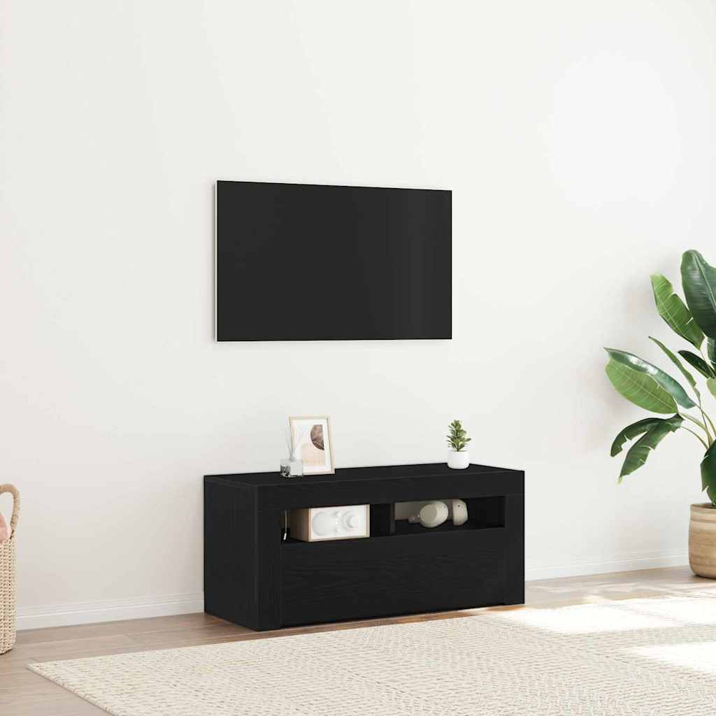 vidaXL TV-Schränk Schwarz 90 x 35 x 40 cm Holzwerkstoff