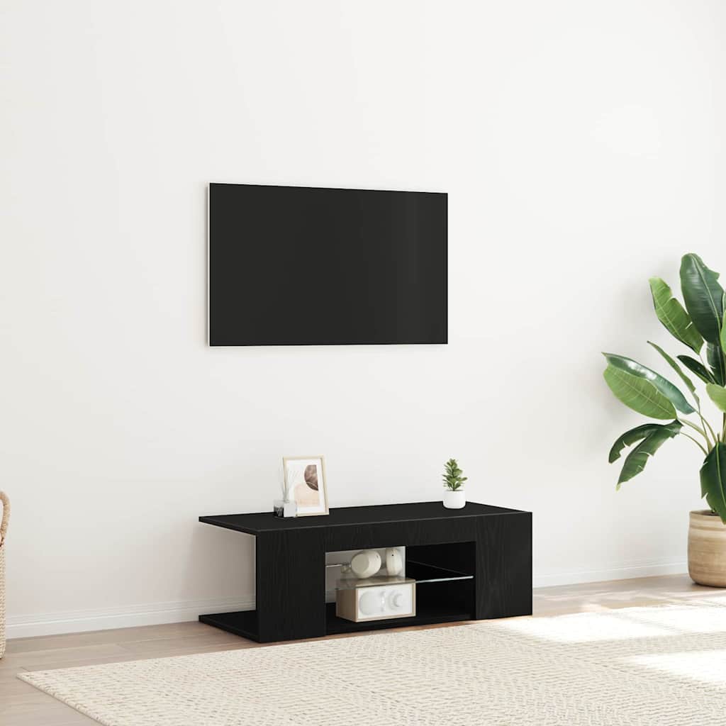 Teleri Kapp LED Valgusega Must Tamme 90x39x30 cm Tehispuit