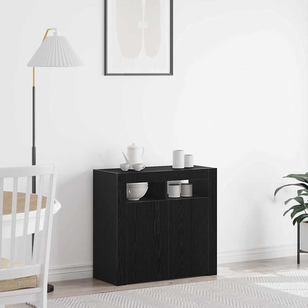 Kapp LED-valgustiga, Must Tamme, 80x35x75 cm, Töödeldud Puit