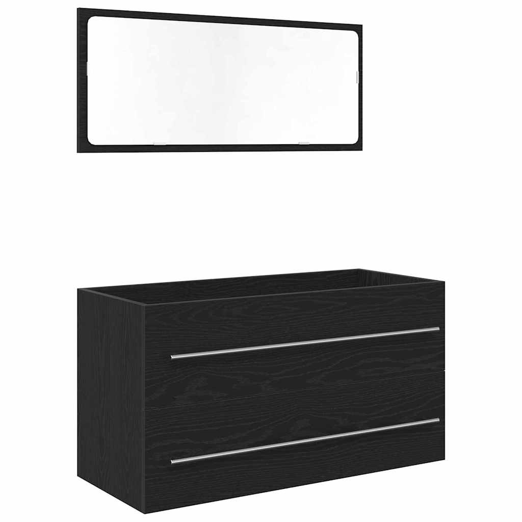 Pesukaluste peilillä Musta tammi 90x45x1,5 cm Tekninen puu