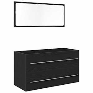 vidaXL Valamu Kapp Must tamm 90 x 45 x 1.5 cm Tehispuit