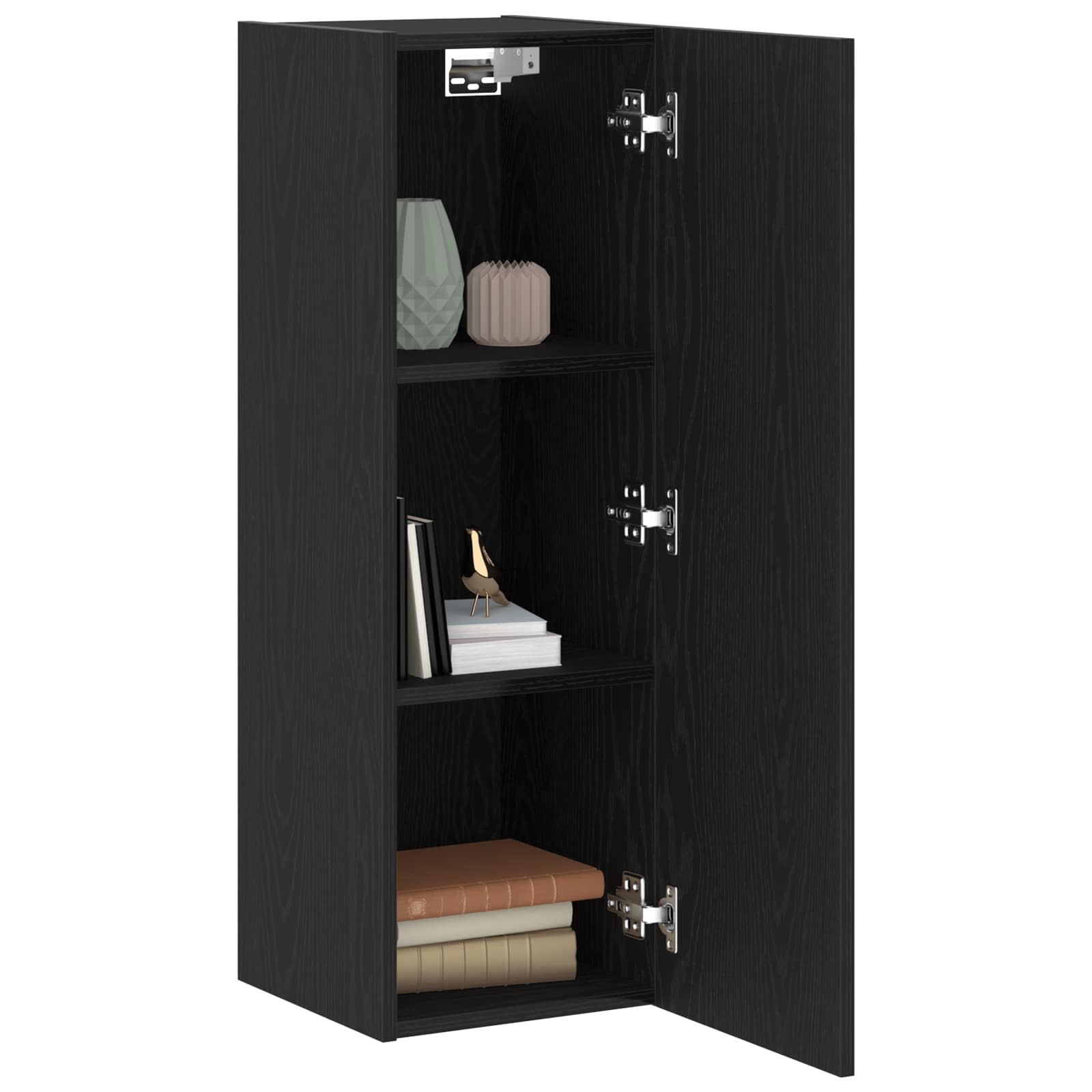 vidaXL Wand TV Kast 2 st Zwart Eiken Bewerkt hout, foto 2