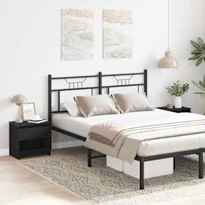 Nočna omarica s predalom 2 pcs Črna Orehovina 40 x 30 x 39 cm