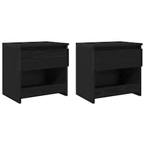 Noční skříňka 2 pcs Černý dub 40 x 30 x 39 cm kompozitní dřevo - obrázek 2