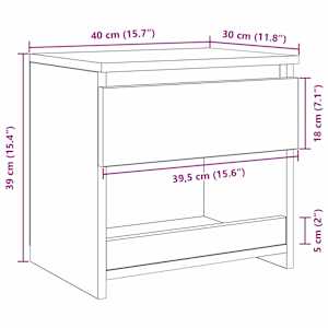 Noční skříňka 2 pcs Černý dub 40 x 30 x 39 cm kompozitní dřevo - obrázek 12