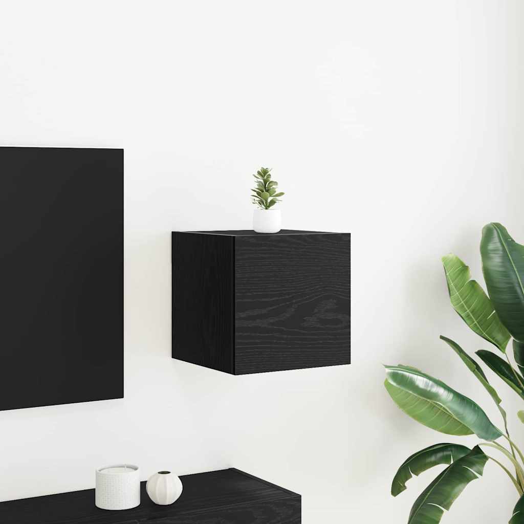 TV-Wandschrank Schwarz Eiche 30,5x30x30 cm