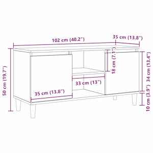Televizní skříň Černý dub 102 x 35 x 50 cm kompozitní dřevo - obrázek 12