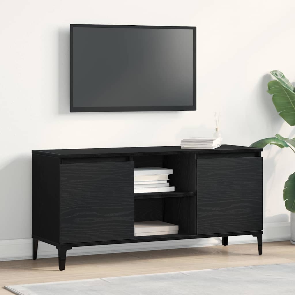 TV-Schrank Schwarz Eiche 102x35x50 cm Holzwerkstoff