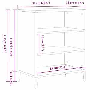 Servírovací skříň Černý dub 57 x 35 x 70 cm kompozitní dřevo - obrázek 11