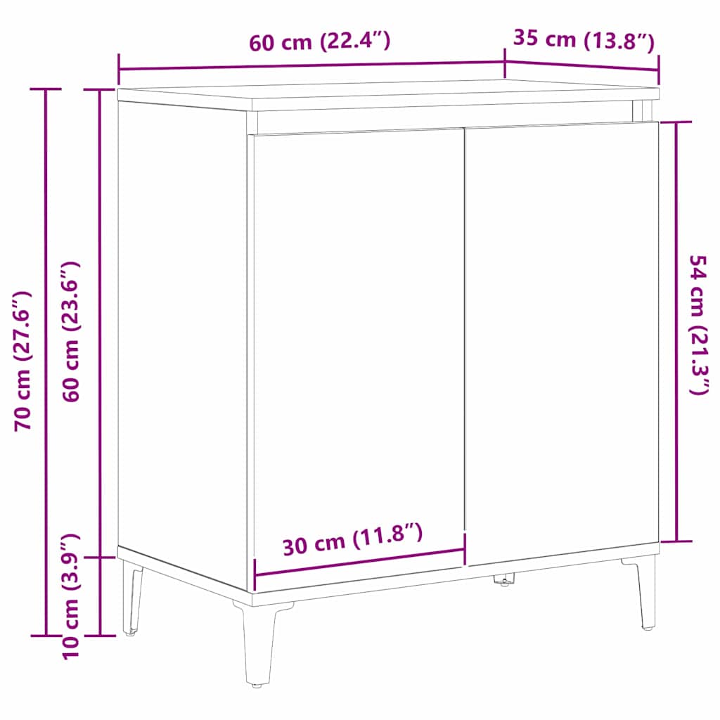 Sideboard Engineered Wood Cabinet Side Cabinet Hall Table Multi Colours vidaXL - Picture 22 of 114