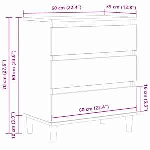Servírovací skříň Černý dub 60 x 35 x 70 cm kompozitní dřevo - obrázek 13