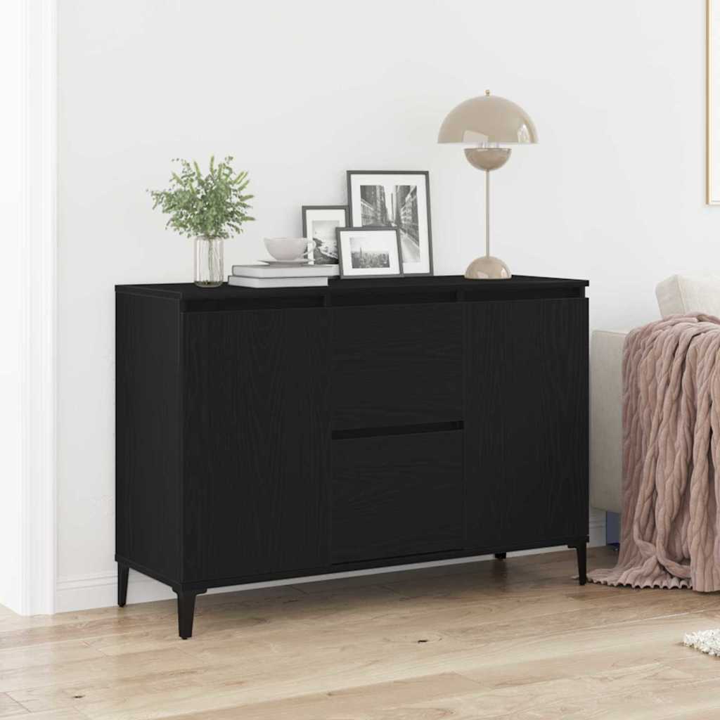 Kõrge Loomulik Must Kapp 104x35x70 cm Töödeldud Puidust