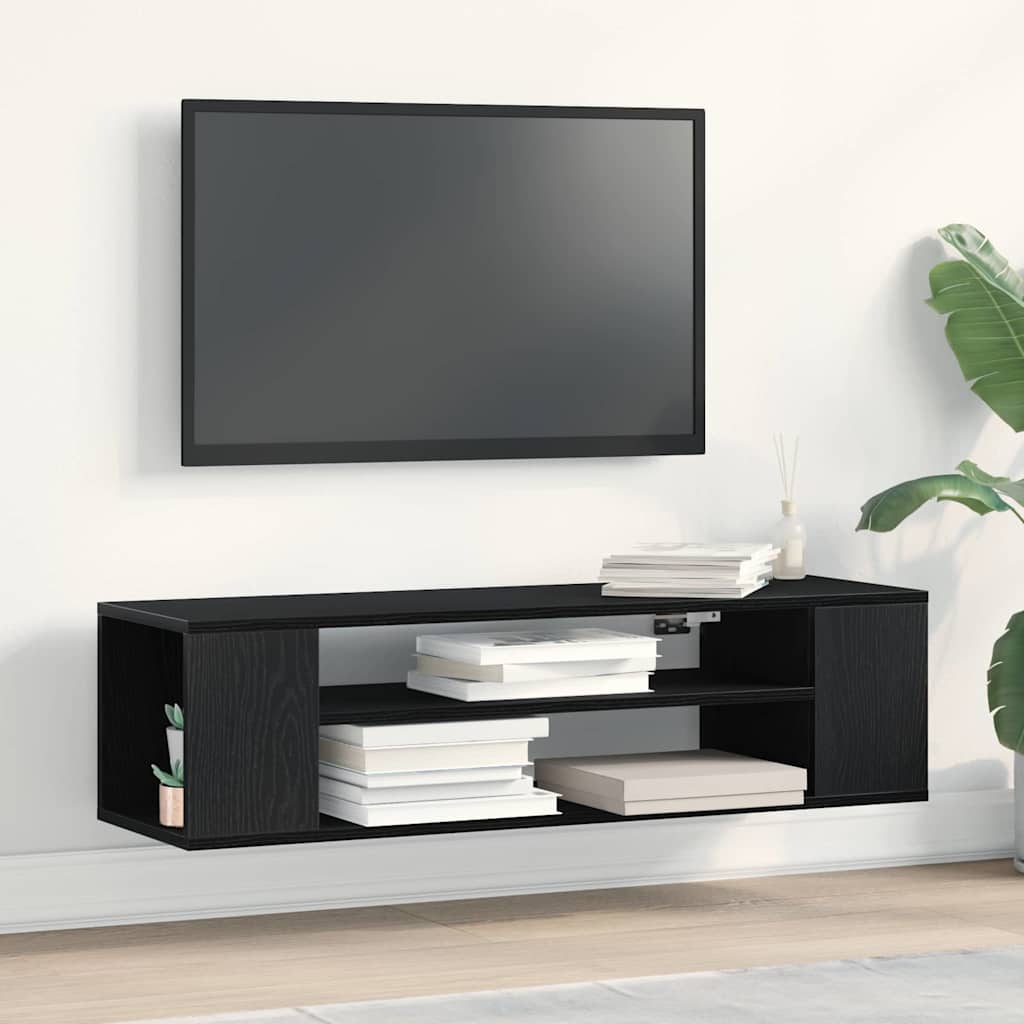 TV-Wandschrank Schwarz Eiche 100x30x26,5 cm Holzwerkstoff