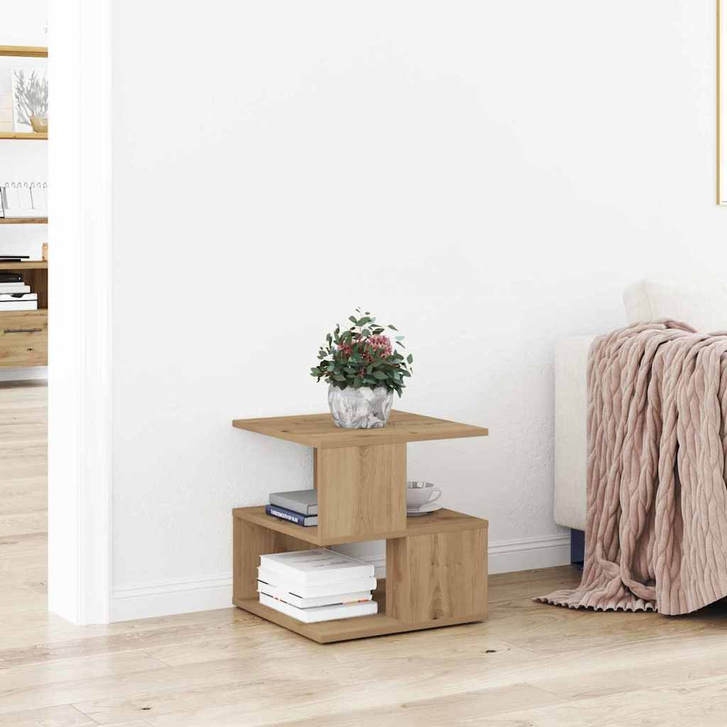 странична масичка vidaXL от дъб 40x40x40 см инженерно дърво