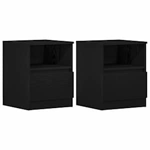 Noční skříňka 2 pcs Černý dub 40 x 40 x 50 cm kompozitní dřevo - obrázek 6