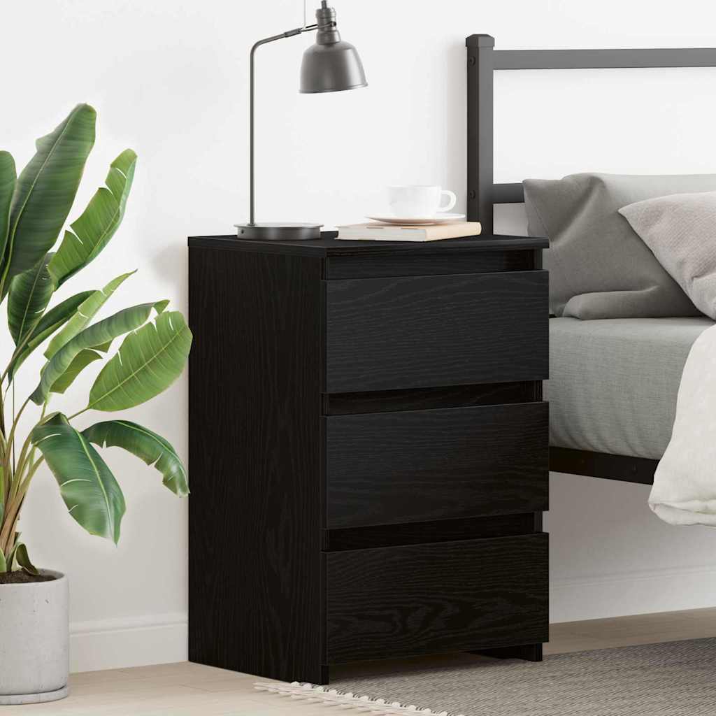 Нощно шкафче Черен дъб 40x35x62,5 см От инжeнерна дървесина