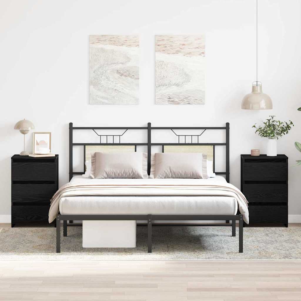 Нощни шкафчета 2 бр. Черен дъб 40x35x62.5 см. Инженерна дървесина