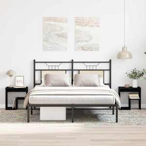 Nočna omarica 2 pcs Črna Orehovina 40 x 30 x 40 cm