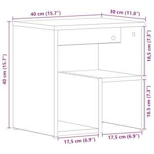 Noční skříňka 2 pcs Černý dub 40 x 30 x 40 cm kompozitní dřevo - obrázek 11
