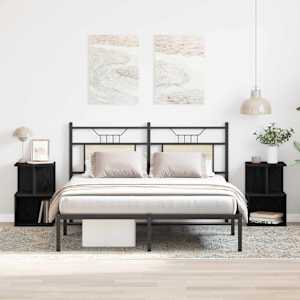 Nočna omarica 2 pcs Črna Orehovina 35 x 35 x 55 cm