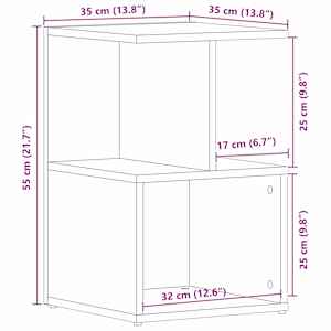Noční skříňka 2 pcs Černý dub 35 x 35 x 55 cm kompozitní dřevo - obrázek 11