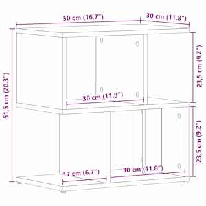 Noční skříňka 2 pcs Černý dub 50 x 30 x 51,5 cm - obrázek 11