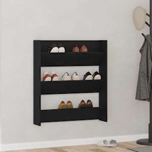 Omara za čevlje Črna Orehovina 80 x 18 x 90 cm Konstruiran les