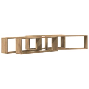 Nástěnné poličky s policí 4 pcs Umělecký dub 80 x 15 x 26 cm - obrázek 2