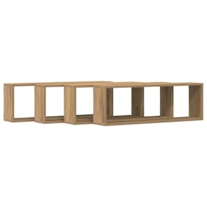 Nástěnné poličky s policí 4 pcs Umělecký dub 80 x 15 x 26 cm - obrázek 5