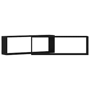Nástěnné poličky s policí 2 pcs Černý dub 80 x 15 x 26 cm - obrázek 6
