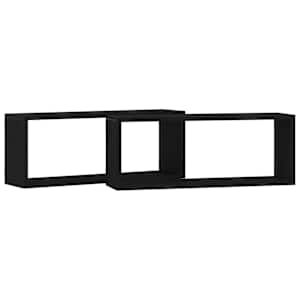 Nástěnné poličky s policí 2 pcs Černý dub 60 x 15 x 23 cm - obrázek 6