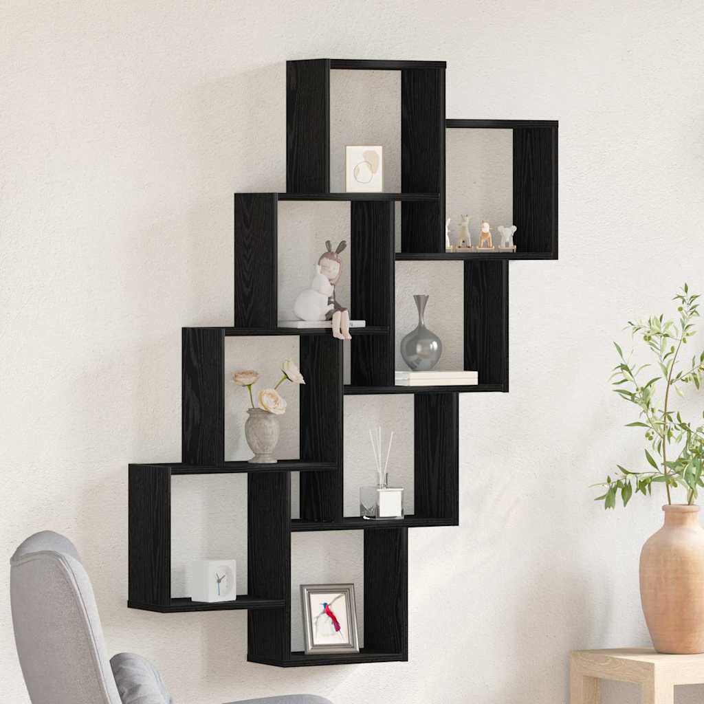 Nástenná skriňa Čierna Dub 90x15x119,5 cm Zložené drevo 862650